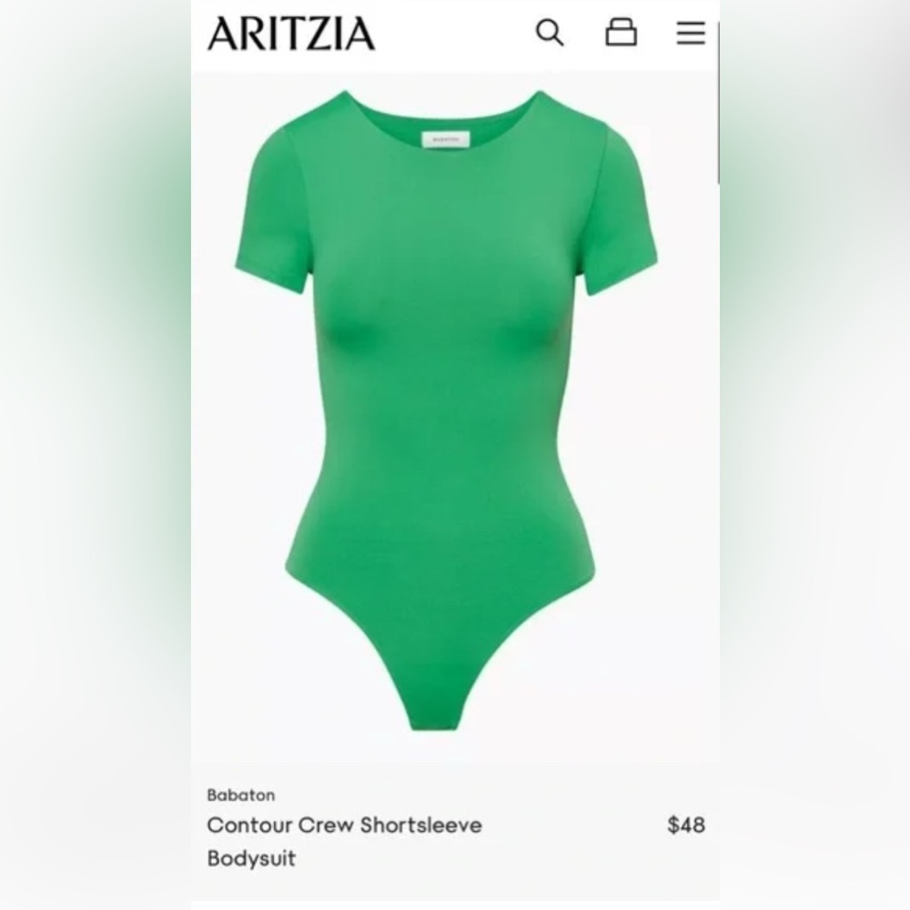 Aritzia green crew body suit